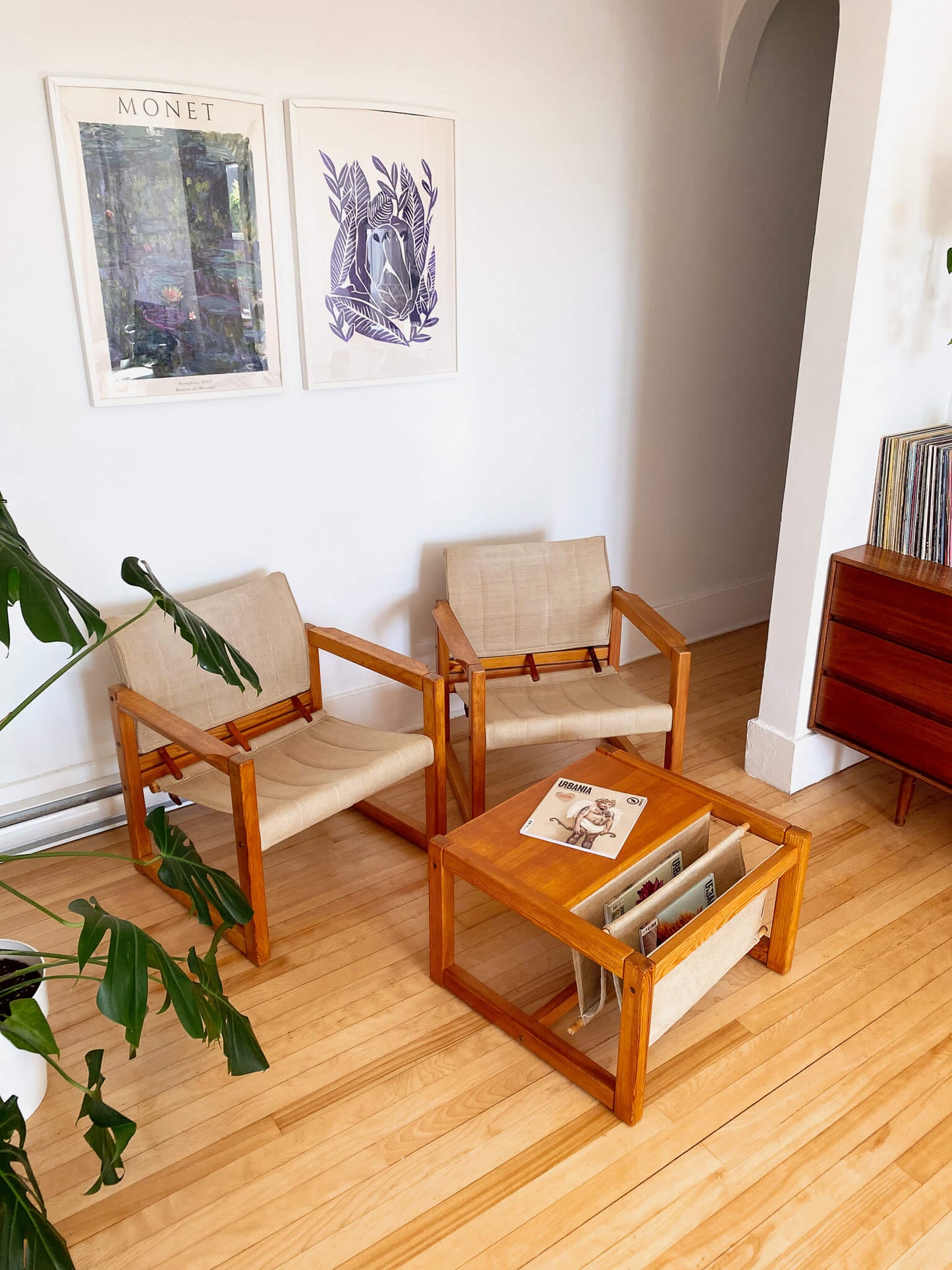 Ensemble de deux fauteuils vintage IKEA Diana Safari avec la table à café assortie
