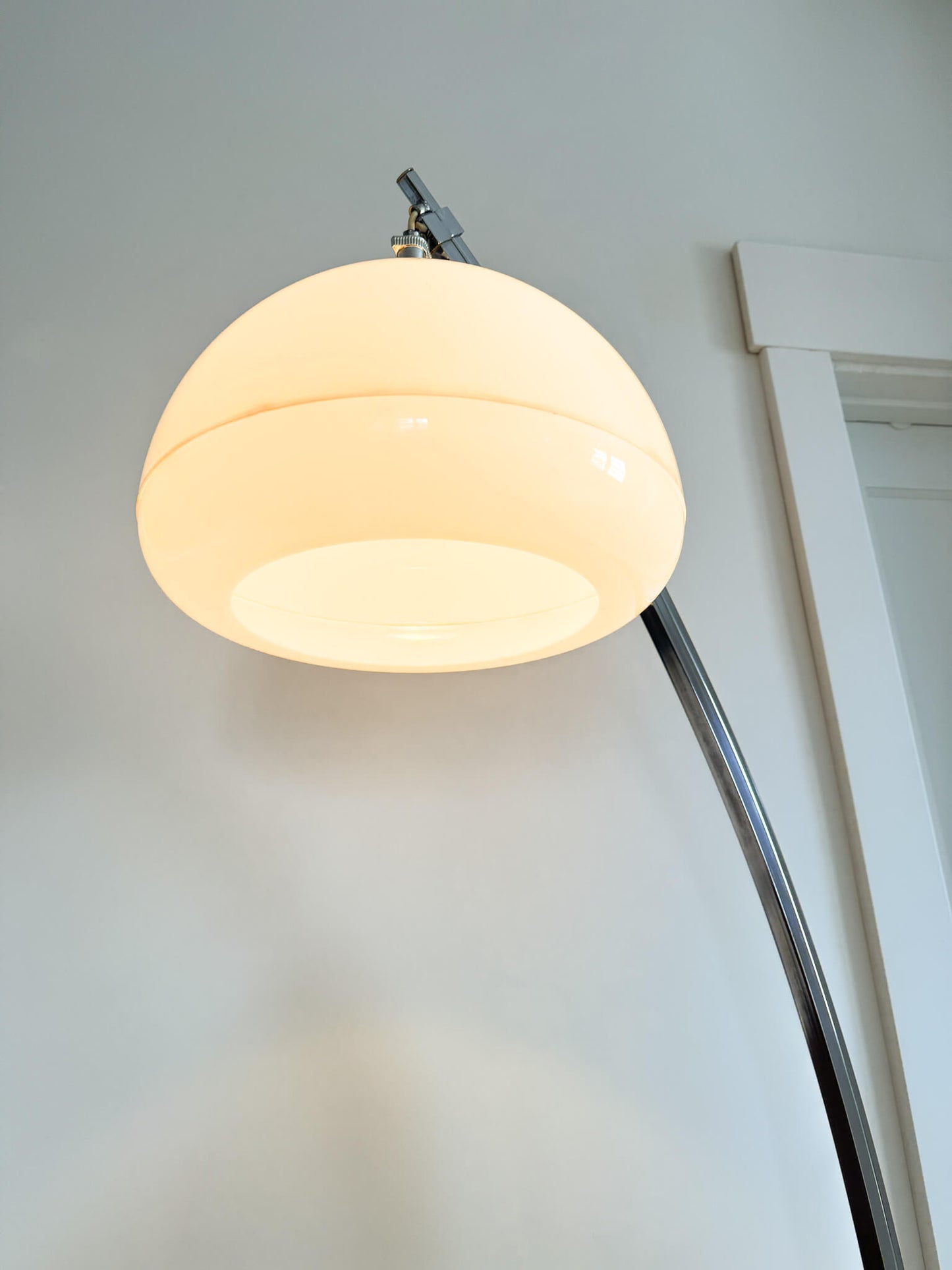 Lampe sur pied vintage Mid-Century en arc avec hauteur ajustable