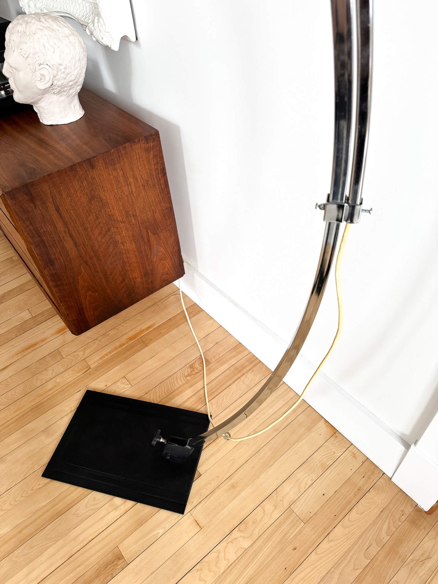 Lampe sur pied vintage Mid-Century en arc avec hauteur ajustable