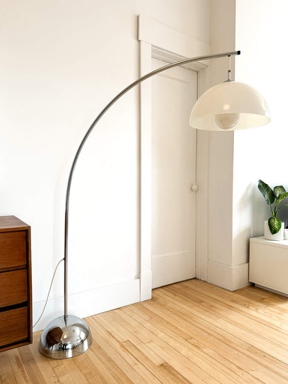 Lampe sur pied vintage Mid-Century en arc