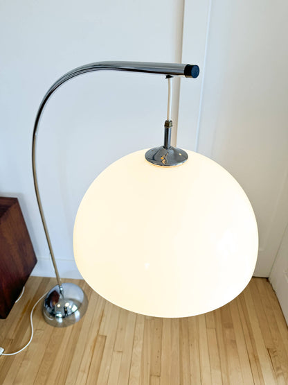 Lampe sur pied vintage Mid-Century en arc