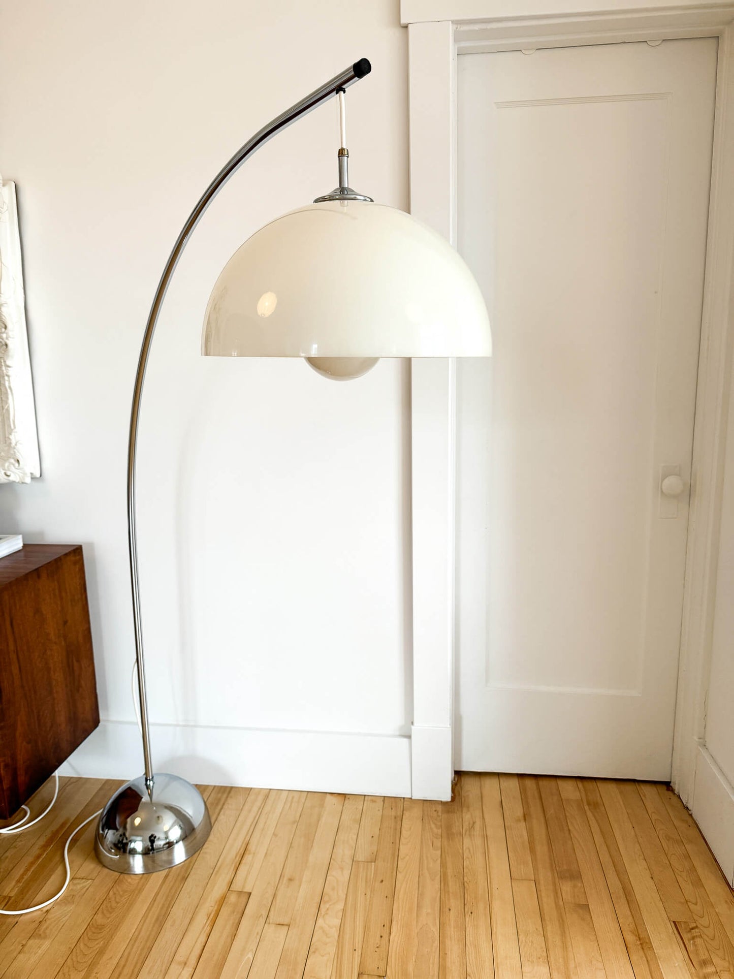 Lampe sur pied vintage Mid-Century en arc