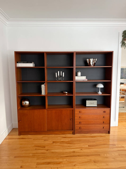 Étagères vintage en teck Domino Mobler, Danemark, 1970