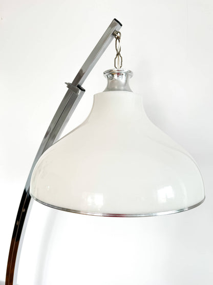 Lampe sur pied vintage Mid-Century en arc avec hauteur ajustable