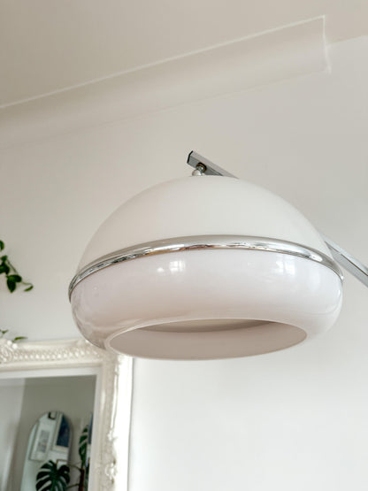 Lampe sur pied vintage Mid-Century en arc avec hauteur ajustable