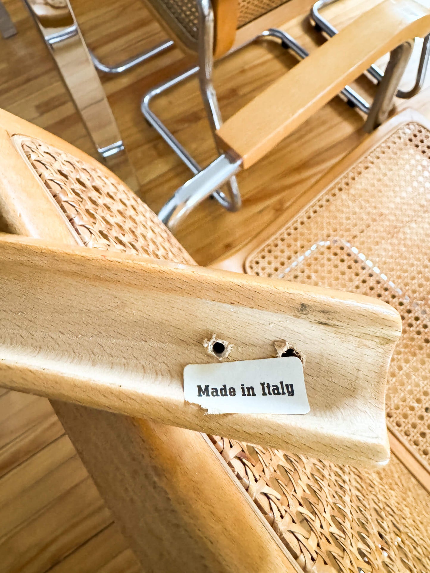 Ensemble de 6 chaises Cesca rares et table Milo Baughman extensible, 70s