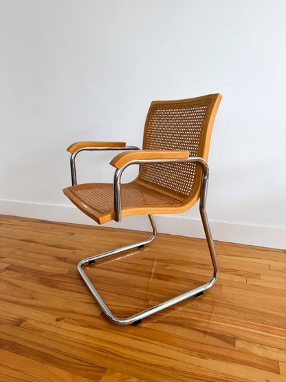 Ensemble de 6 chaises Cesca rares et table Milo Baughman extensible, 70s