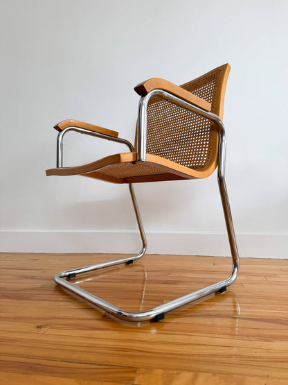 Ensemble de 6 chaises Cesca rares et table Milo Baughman extensible, 70s