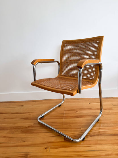 Ensemble de 6 chaises Cesca rares et table Milo Baughman extensible, 70s