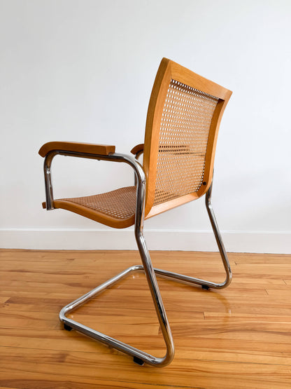 Ensemble de 6 chaises Cesca rares et table Milo Baughman extensible, 70s