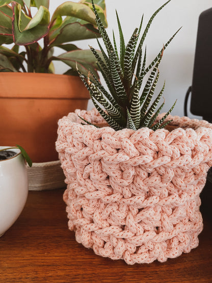 CHRYSANTHÈME, cache-pot au crochet