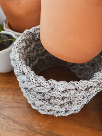 CHRYSANTHÈME, cache-pot au crochet