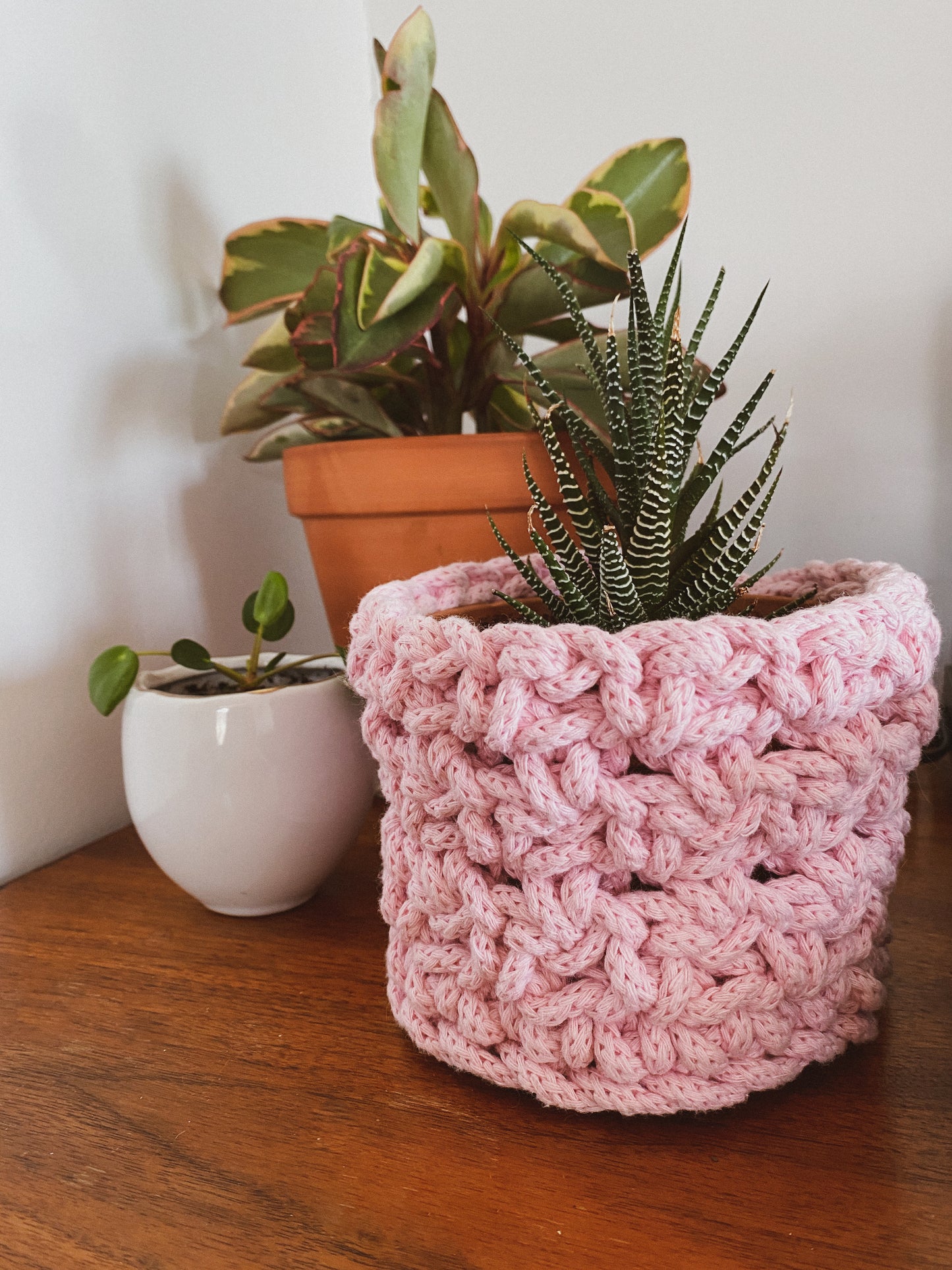 CHRYSANTHÈME, cache-pot au crochet