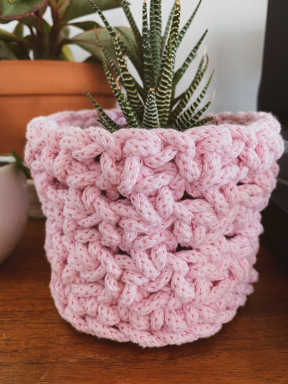 CHRYSANTHÈME, cache-pot au crochet